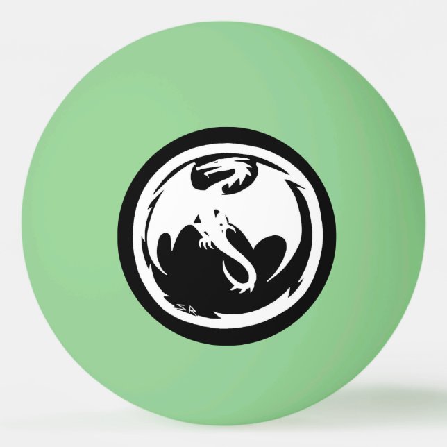 Weißes Drachengrün 1 Sterne Tischtennisball (Vorderseite)