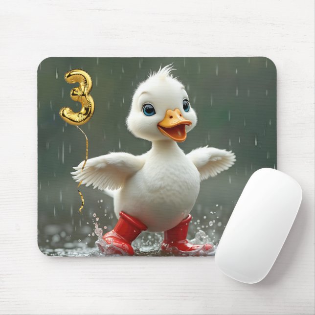 Weißes Duckeln in einer Regengrube mit #3 Ballon Mousepad (Mit Mouse)