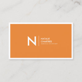 Weißes dünnes Gerahmtes Minimalistisches Monogramm Visitenkarte