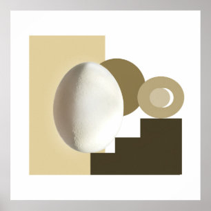 Weißes Ei Modernes Bauhaus-Design Poster