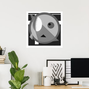 Weißes Ei Modernes Bauhaus Design Schwarz Weiß Poster