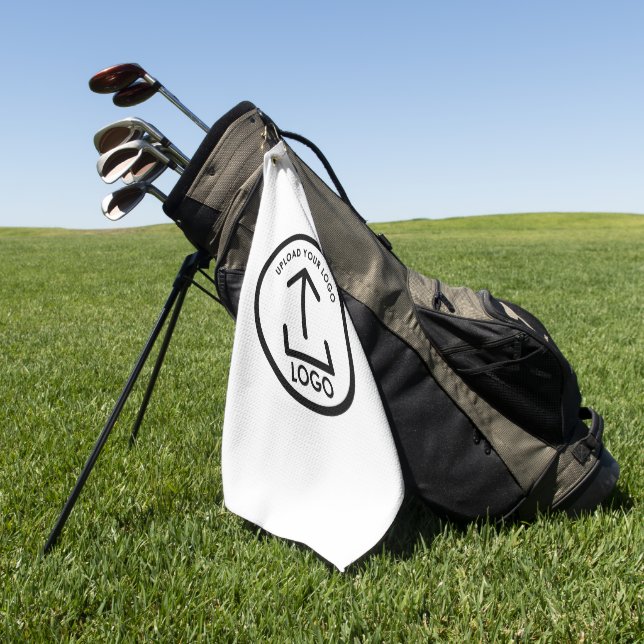 Weißes, einfaches und Berufliches Geschäftslogo Golfhandtuch (Gras)