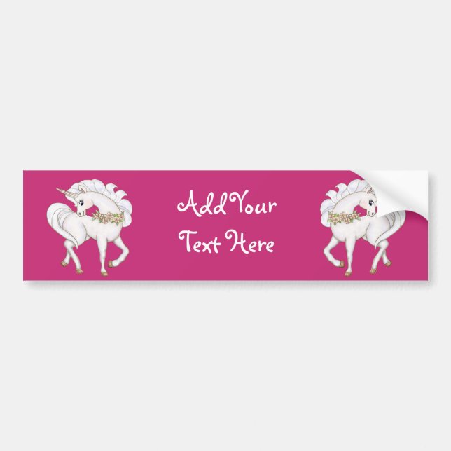 Weißes Einhorn Autoaufkleber (Vorne)