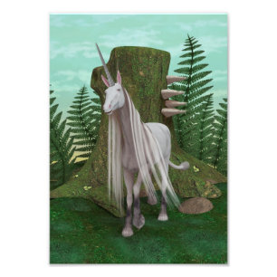 Weißes Einhorn Fotodruck