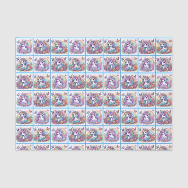 Weißes Einhorn-Gewebe Seidenpapier (Vorderseite)