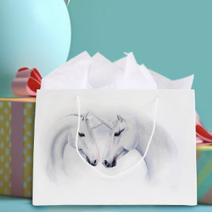 Weißes Einhorn Große Geschenktüte