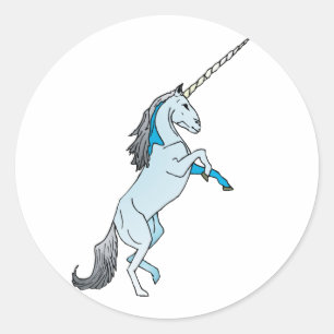 Weißes Einhorn Runder Aufkleber