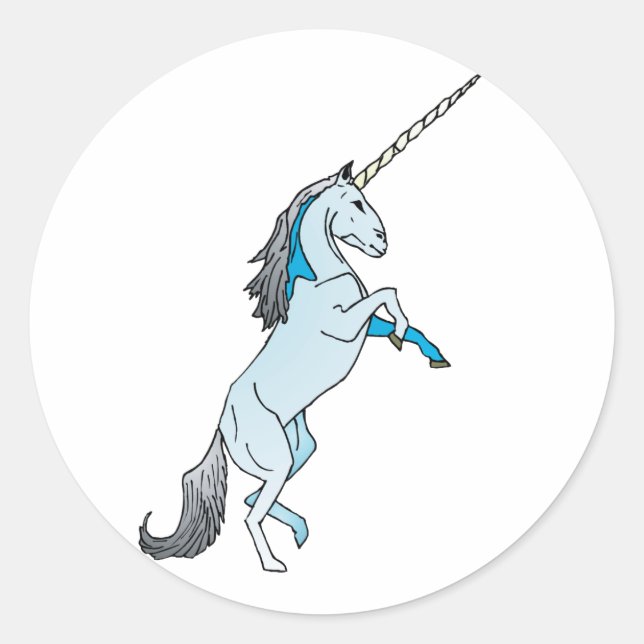 Weißes Einhorn Runder Aufkleber (Vorderseite)
