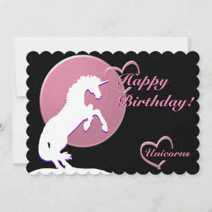 Weißes Einhorn V (rosa) Karte