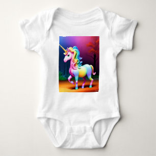 Weißes Einhornpferd-37474 Baby Strampler