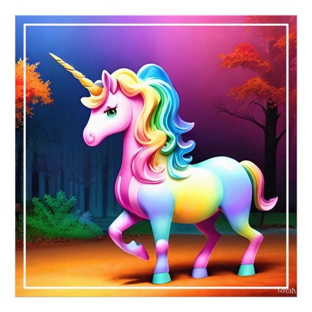 Weißes Einhornpferd-37474 Fotodruck (Vorne)
