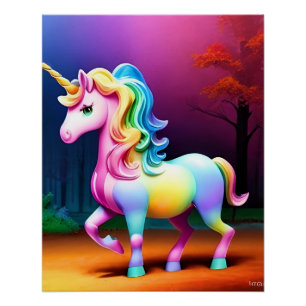 Weißes Einhornpferd-37474 Poster