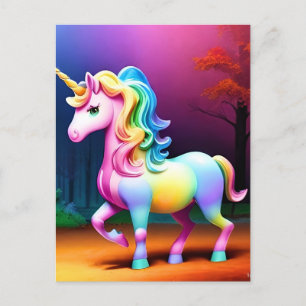 Weißes Einhornpferd-37474 Postkarte