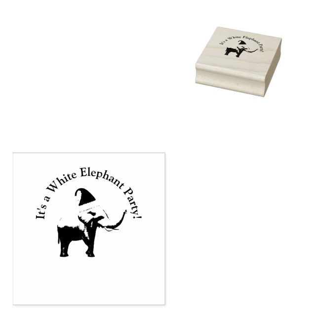 Weißes Elefant-Party Gummistempel (Stempel)