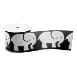 Weißes Elefantendesign Satinband