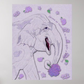 Weißes Elefantengeschenk Poster