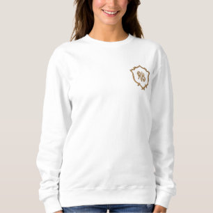 Weißes elegantes, originales Monogramm Emblem für Besticktes Sweatshirt