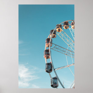 Weißes Fährrad am Morgen Poster