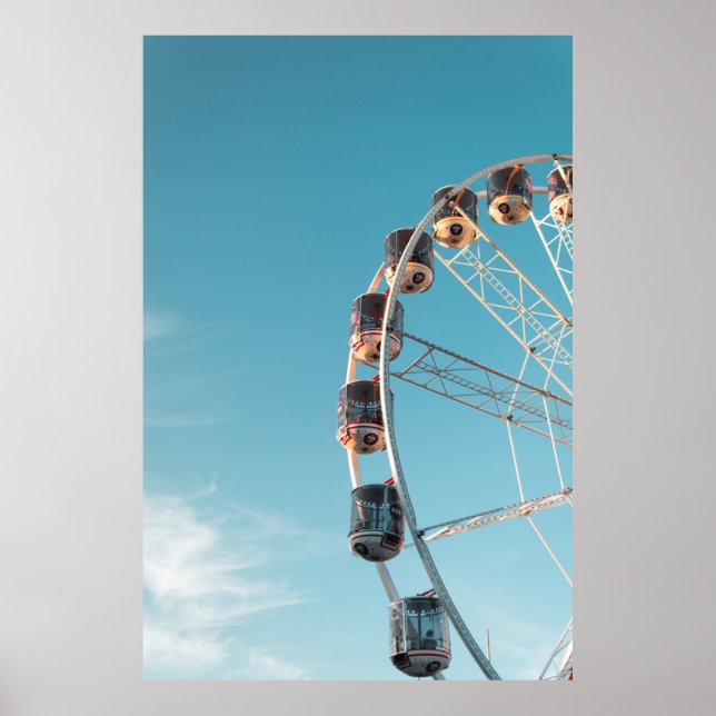 Weißes Fährrad am Morgen Poster (Vorne)
