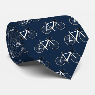 Weißes Fahrrad auf Navy Blue Krawatte