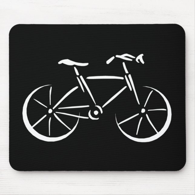 Weißes Fahrrad Mousepad (Vorne)