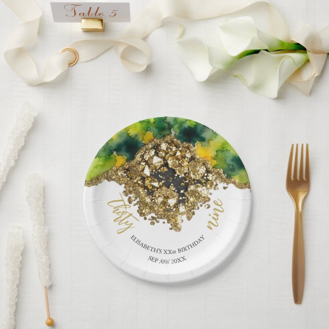 Weißes falsches Gold Pappteller (Hochzeit)