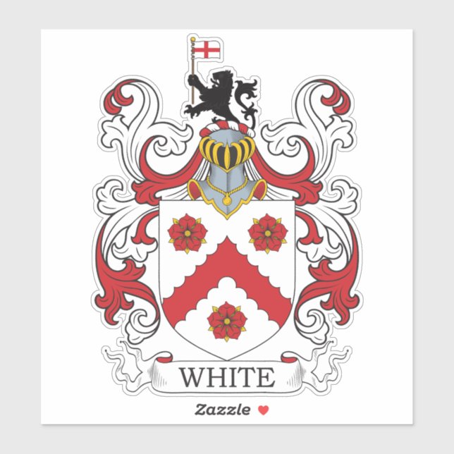 Weißes Familienwappen Aufkleber (Blatt)