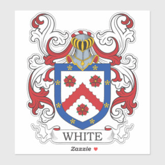 Weißes Familienwappen Aufkleber