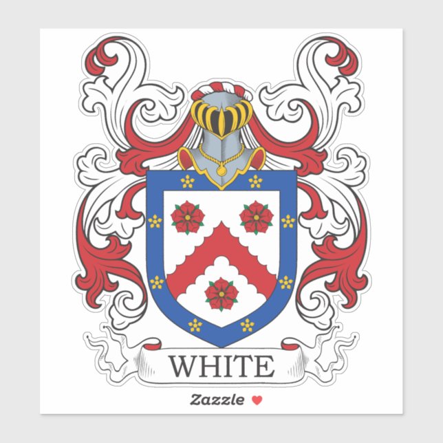Weißes Familienwappen Aufkleber (Blatt)