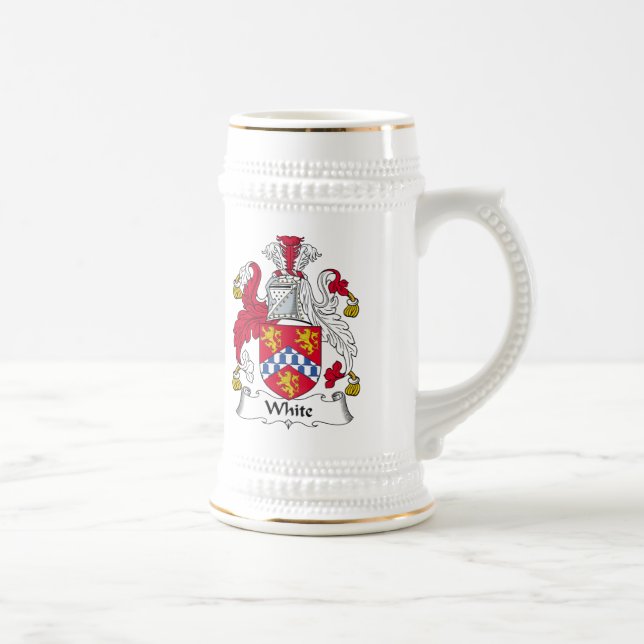 Weißes Familienwappen Bierglas (Rechts)