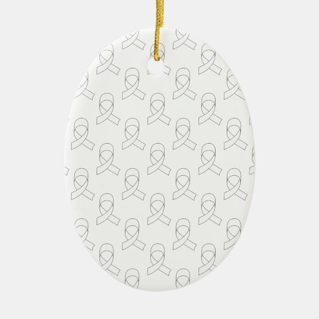 Weißes Flachmuster Keramik Ornament (Vorne)
