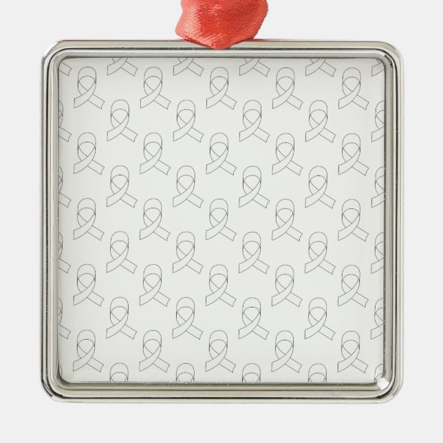Weißes Flachmuster Ornament Aus Metall (Vorne)