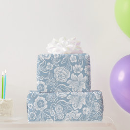 Weißes florales botanisches Muster Geschenkpapier