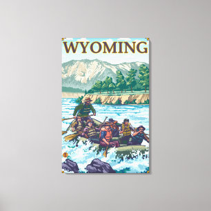 Weißes flößendes Wasser - Wyoming Leinwanddruck