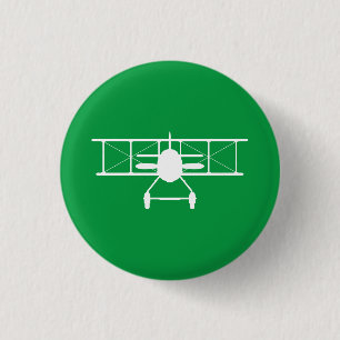 Weißes Flugzeug-Profil im grünen Hintergrund Button