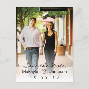 Weißes Foto Save the Date Postkarte