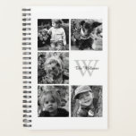 Weißes Fotomaterial und Monogramm Planer<br><div class="desc">Schönes personalisiertes Foto Collage Design.</div>