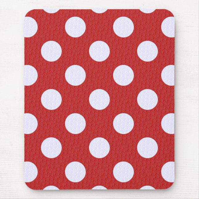 Weißes Fraktal Polka Dots Rote Fraktale Hintergrun Mousepad (Vorne)
