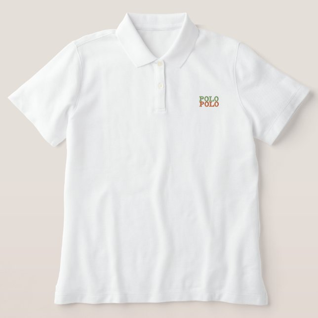 Weißes Frauenpolo (Design Vorderseite)