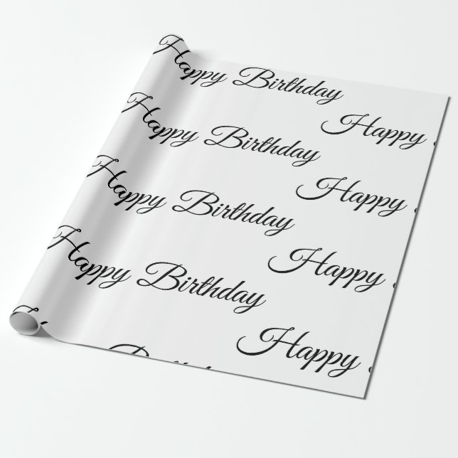 Weißes Frohpapier zum Geburtstag Geschenkpapier (Ungerollt)