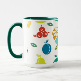 Weißes Frucht Monogram Geburtstag Tasse