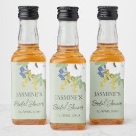 Weißes Frühlingsfloral Bouquet Brautparty Alkoholflaschenetikett