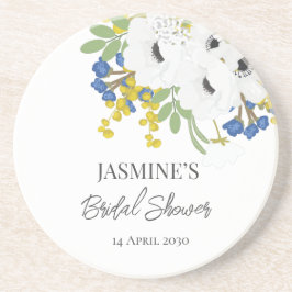 Weißes Frühlingsfloral Bouquet Brautparty Getränkeuntersetzer