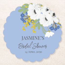 Weißes Frühlingsfloral Bouquet Brautparty Untersetzer
