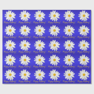 Weißes Gänseblümchen-alles Gute zum Geburtstag! Geschenkpapier