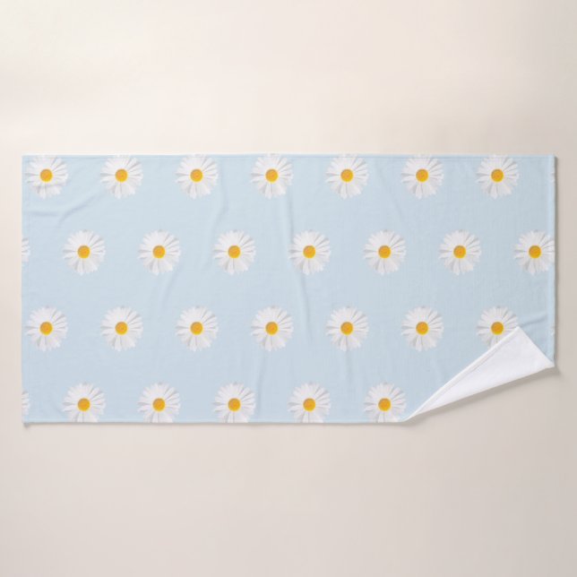 weißes Gänseblümchen Badhandtuch Set (Badehandtuch)