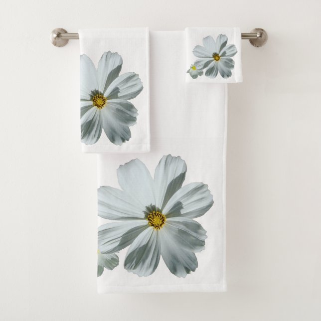 Weißes Gänseblümchen-Blumen-Blumenbad-Tuch-Set Badhandtuch Set (Insitu)