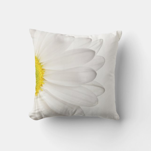 Weißes Gänseblümchen-Blumen-Hintergrund Kissen (Vorderseite)