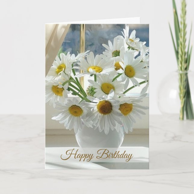 Weißes Gänseblümchen, Kamille alles Gute zum Karte (Vorderseite)