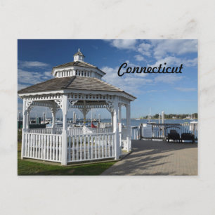 weißes Gazebo durch einen Hafen Postkarte